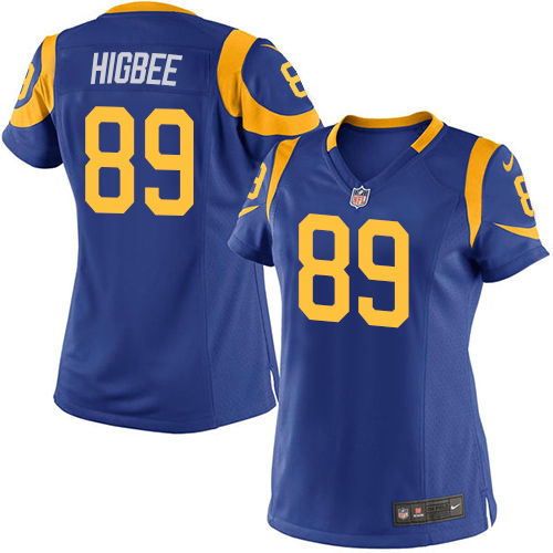 Women's Game Tyler Higbee Nike Jersey Royal Blue Alternate - #89 NFL Los Angeles Rams